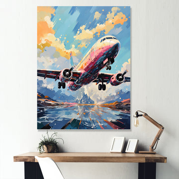Pop Art Skyward Bound Plane - Plane Canvas Wall Art